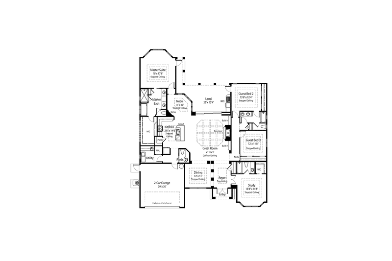 Home Plan - Floor Plan - Main Floor for Country House Plan #938-50 - 3 bed, 3.5 bath