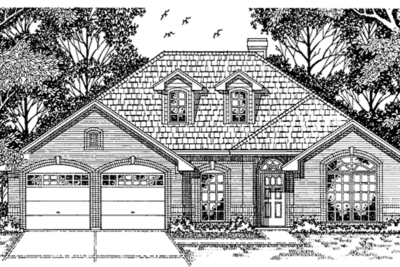 House Blueprint - European Exterior - Front Elevation Plan #42-444