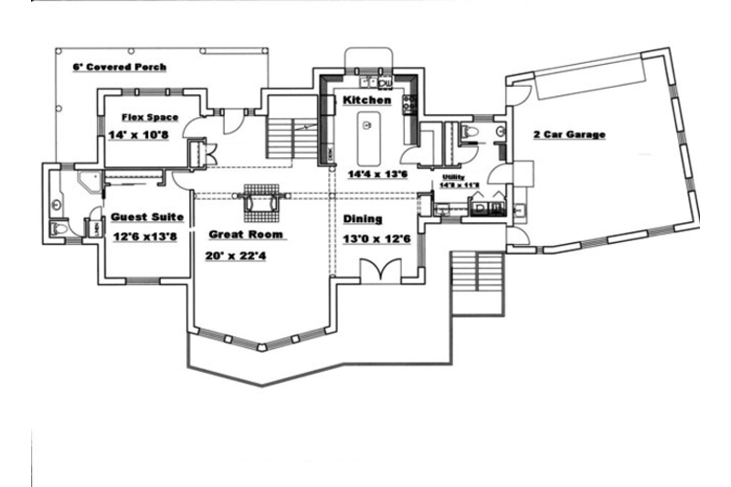 Home Plan - Floor Plan - Main Floor for Traditional House Plan #117-830 - 6 bed, 4.5 bath