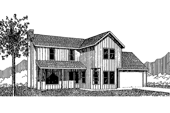 Exterior - Front Elevation 3 for Traditional House Plan #60-888 - 3 bed, 1.5 bath