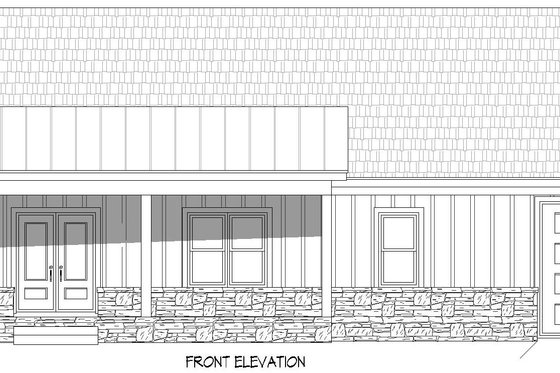 Exterior - Front Elevation 3 for Barndominium House Plan #932-1057 - 3 bed, 2 bath