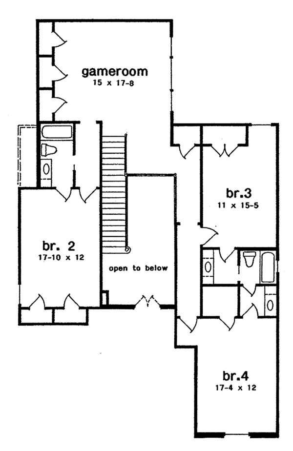 House Blueprint - Mediterranean Floor Plan - Upper Floor Plan #301-138