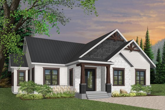 Exterior - Front Elevation 4 for Craftsman House Plan #23-2667 - 3 bed, 2 bath