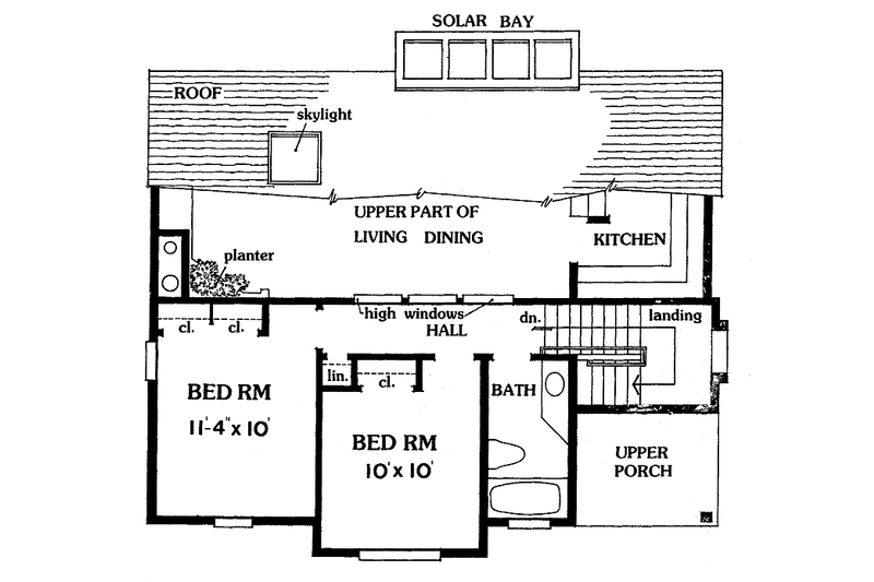 Home Plan - Floor Plan - Upper Floor for Contemporary House Plan #456-63 - 3 bed, 2 bath