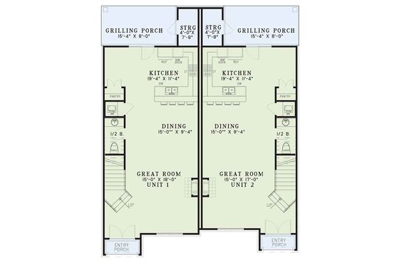 Floor Plan - Main Floor for European House Plan #17-3400 - 4 bed, 4 bath