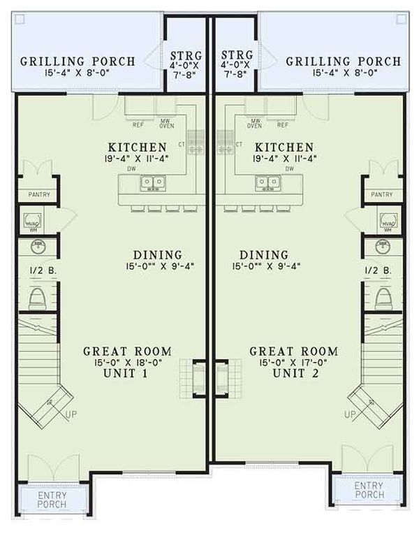 Architectural House Design - European Floor Plan - Main Floor Plan #17-3400