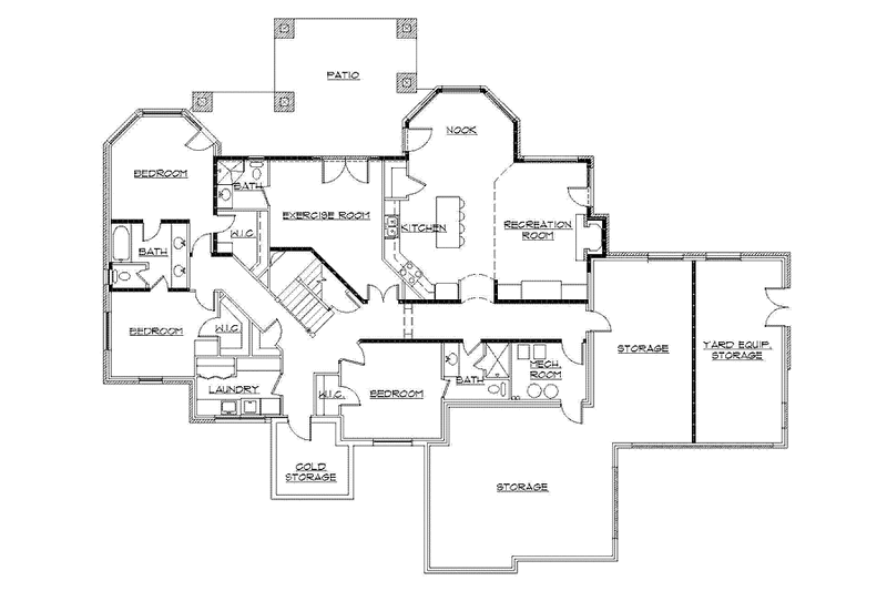 Home Plan - Floor Plan - Lower Floor for European House Plan #945-23 - 4 bed, 4.5 bath