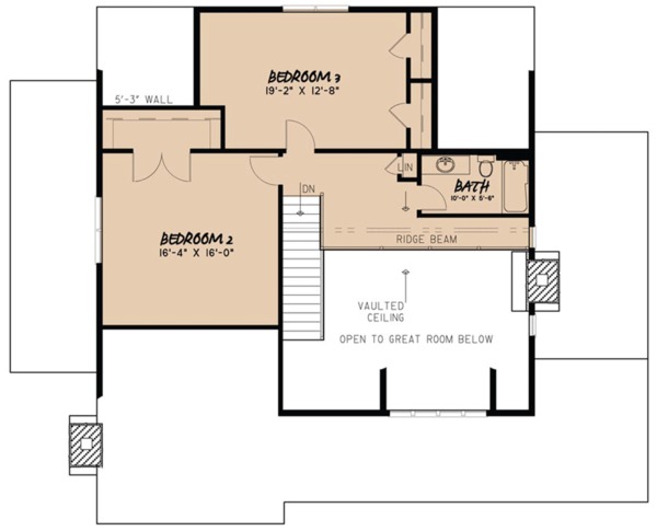 Architectural House Design - Cottage Floor Plan - Upper Floor Plan #923-68