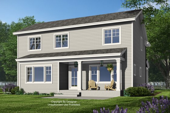 Exterior - Rear Elevation for Craftsman House Plan #51-1376 - 4 bed, 3.5 bath