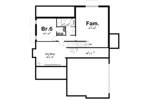 Floor Plan - Lower Floor for Farmhouse House Plan #455-679 - 5 bed, 2.5 bath