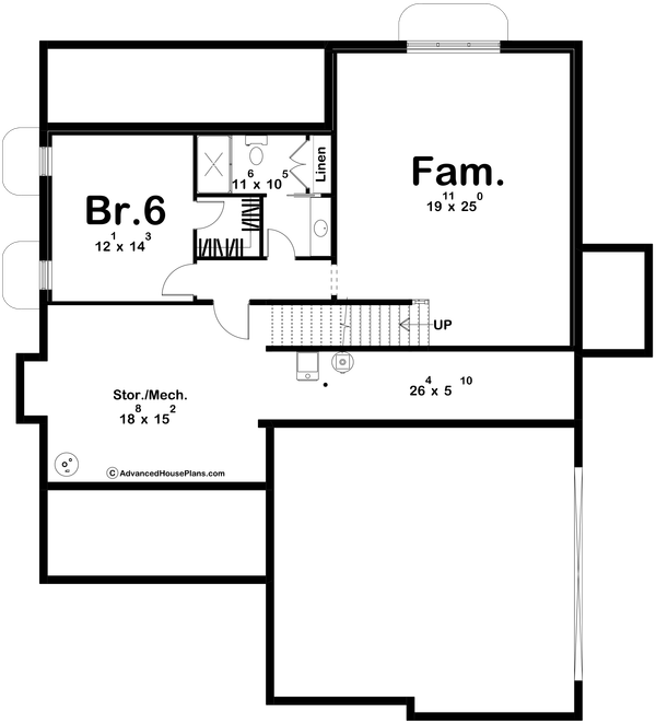 Dream House Plan - Farmhouse Floor Plan - Lower Floor Plan #455-679