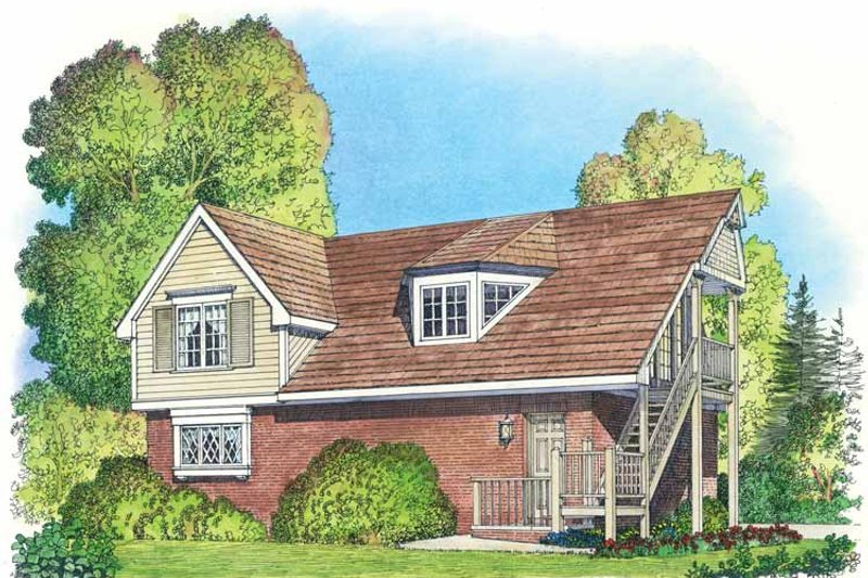 Dream House Plan - Exterior - Front Elevation 3 for Colonial House Plan #1016-87 - 2 bed, 1 bath