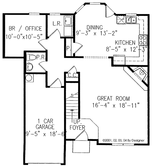 House Design - Colonial Floor Plan - Main Floor Plan #54-190