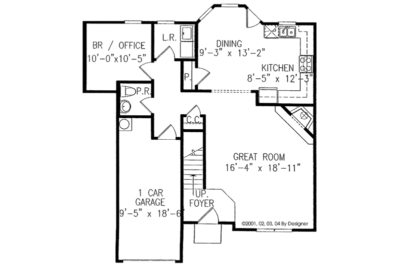 Home Plan - Floor Plan - Main Floor for Colonial House Plan #54-190 - 3 bed, 2.5 bath