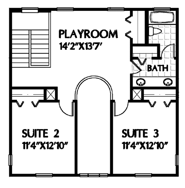 Home Plan - Classical Floor Plan - Upper Floor Plan #999-49