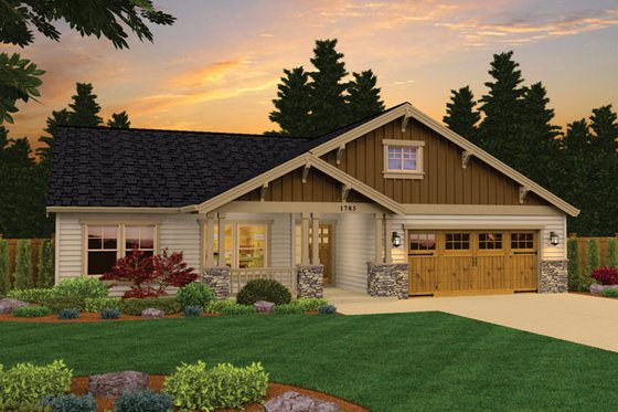 Exterior - Front Elevation 3 for Craftsman House Plan #943-43 - 3 bed, 2 bath