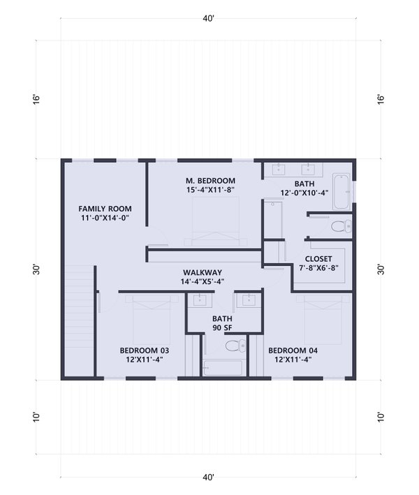 Architectural House Design - Barndominium Floor Plan - Upper Floor Plan #1107-48