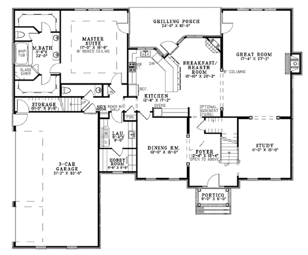 Home Plan - Colonial Floor Plan - Main Floor Plan #17-2803