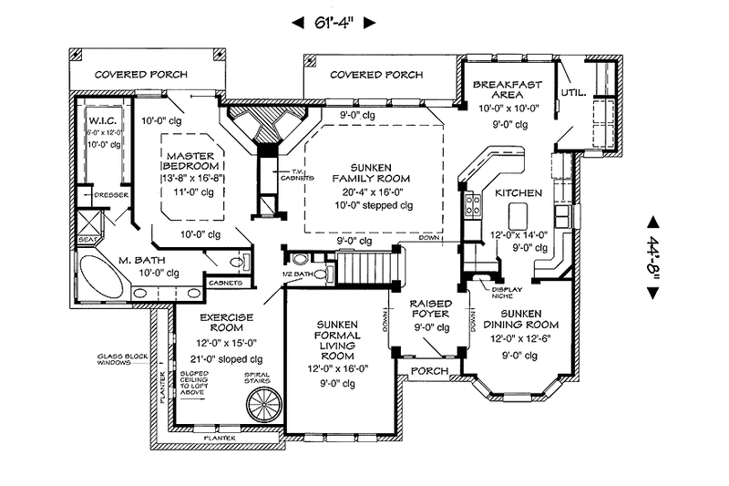 Home Plan - Floor Plan - Main Floor for European House Plan #968-33 - 2 bed, 2.5 bath