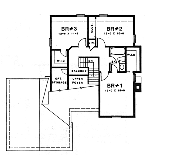 Dream House Plan - Country Floor Plan - Upper Floor Plan #1001-131