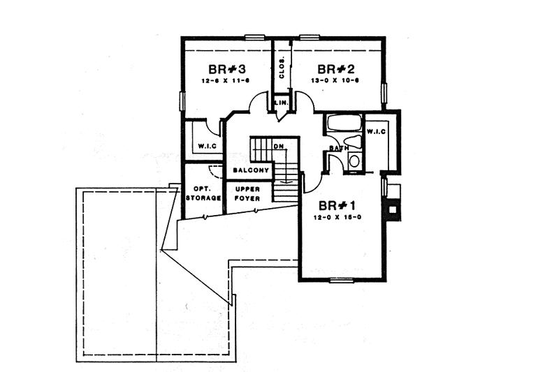 Home Plan - Floor Plan - Upper Floor for Country House Plan #1001-131 - 3 bed, 1.5 bath