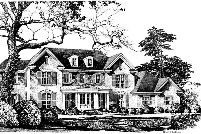 Dream House Plan - Exterior - Front Elevation 3 for Colonial House Plan #952-253 - 4 bed, 3.5 bath