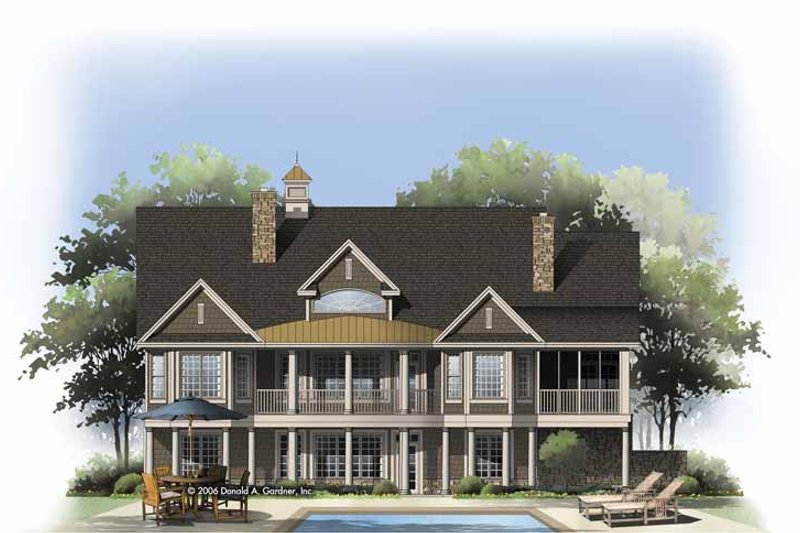 Home Plan - Exterior - Rear Elevation for Colonial House Plan #929-810 - 4 bed, 4 bath