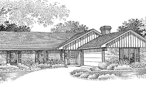 House Plan Design - Exterior - Front Elevation for Ranch House Plan #45-524 - 3 bed, 2 bath