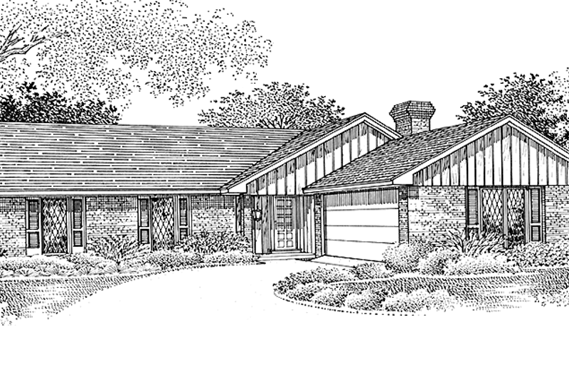 Architectural House Design - Ranch Exterior - Front Elevation Plan #45-524