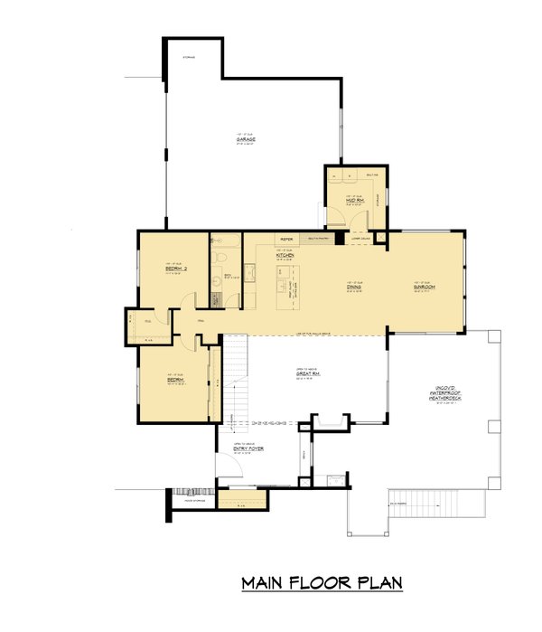 Cabin Floor Plan - Main Floor Plan #1066-253