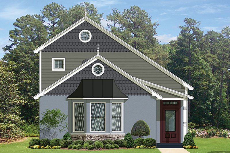House Design - Exterior - Front Elevation 4 for European House Plan #1058-108 - 2 bed, 2 bath