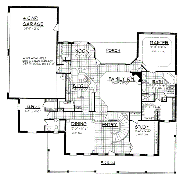 Country Floor Plan - Main Floor Plan #62-132