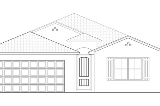 Exterior - Front Elevation 4 for Mediterranean House Plan #1058-58 - 4 bed, 3 bath