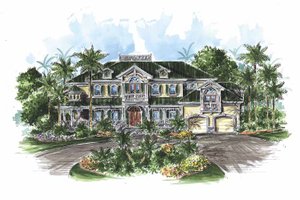 House Design - Exterior - Front Elevation for Mediterranean House Plan #1017-72 - 4 bed, 4.5 bath