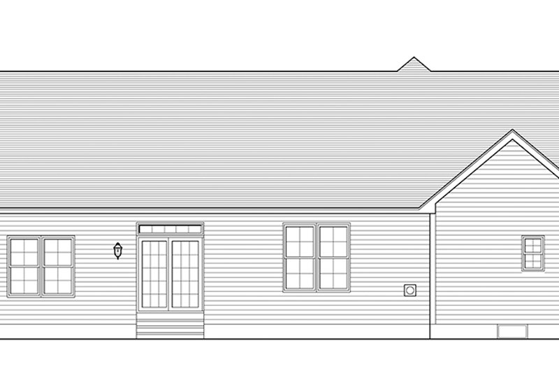 Architectural House Design - Exterior - Rear Elevation for Ranch House Plan #1010-147 - 3 bed, 2 bath