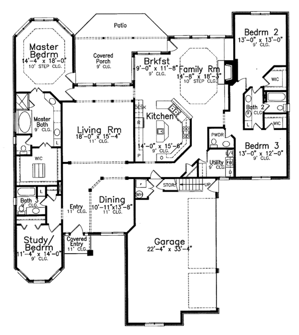 House Design - Traditional Floor Plan - Main Floor Plan #52-269
