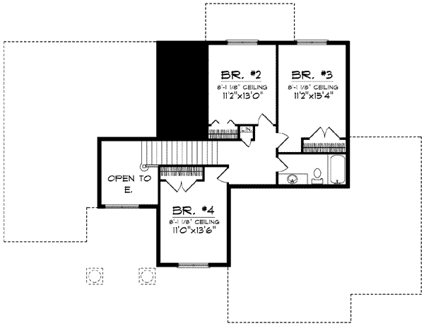 Craftsman Floor Plan - Upper Floor Plan #70-623