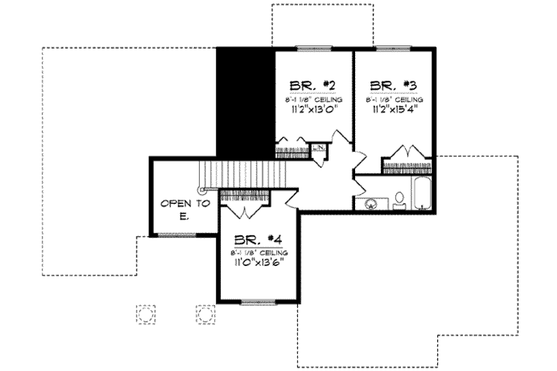 Home Plan - Floor Plan - Upper Floor for Craftsman House Plan #70-623 - 4 bed, 2.5 bath