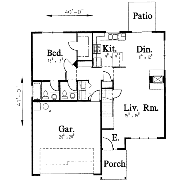 Traditional Floor Plan - Main Floor Plan #303-345
