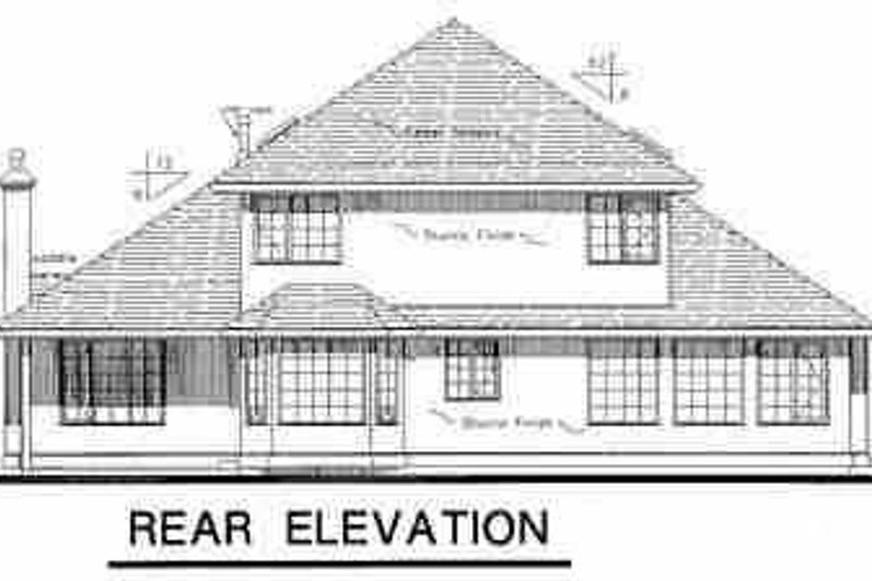 Architectural House Design - Exterior - Rear Elevation for European House Plan #18-242 - 3 bed, 2.5 bath