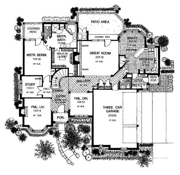 Home Plan - Country Floor Plan - Main Floor Plan #310-1054