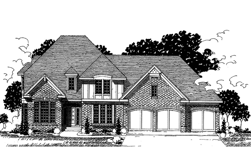 Architectural House Design - Tudor Exterior - Front Elevation Plan #320-866