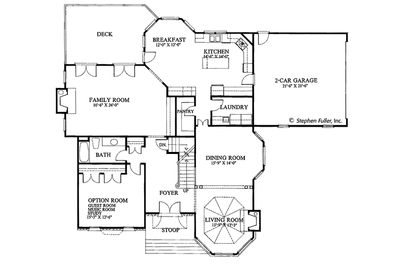 Architectural House Design - Floor Plan - Main Floor for Country House Plan #429-76 - 4 bed, 3 bath