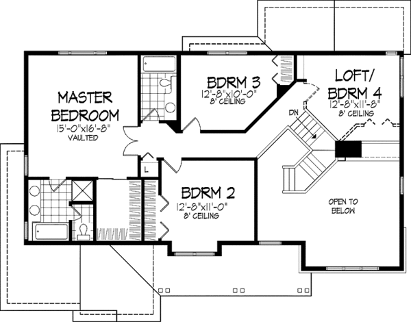 Architectural House Design - Traditional Floor Plan - Upper Floor Plan #320-939