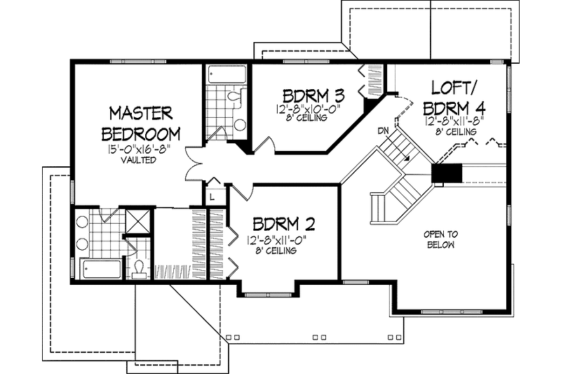 Dream House Plan - Floor Plan - Upper Floor for Traditional House Plan #320-939 - 3 bed, 2.5 bath