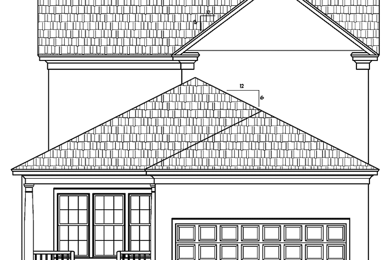 Home Plan - Exterior - Rear Elevation for Colonial House Plan #999-158 - 3 bed, 2.5 bath