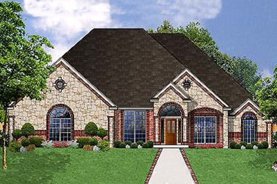 Exterior - Front Elevation for European House Plan #62-128 - 4 bed, 2.5 bath