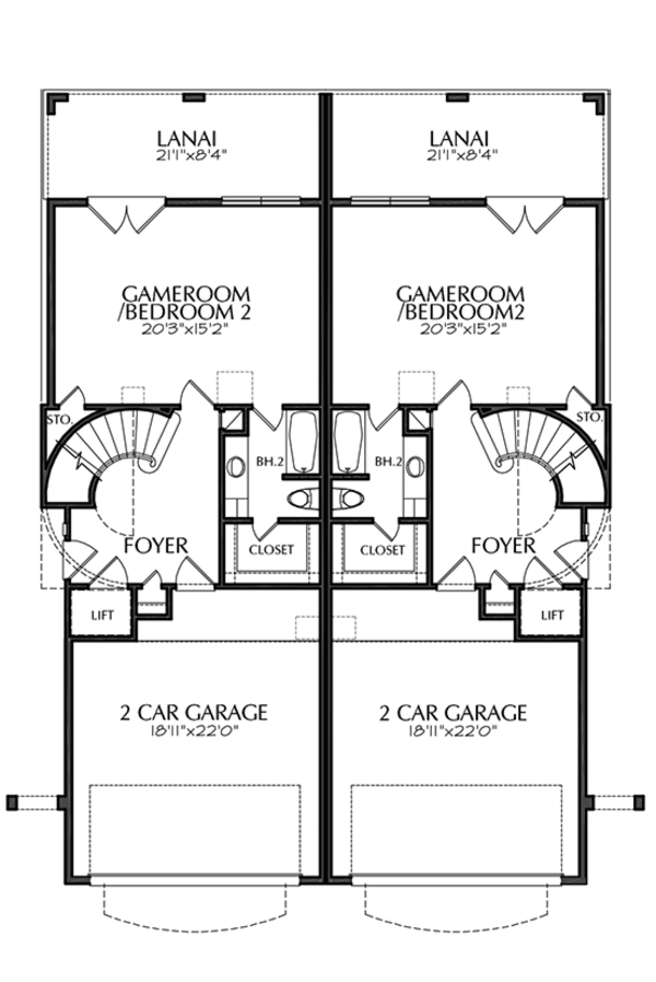 Architectural House Design - Mediterranean Floor Plan - Main Floor Plan #1021-16