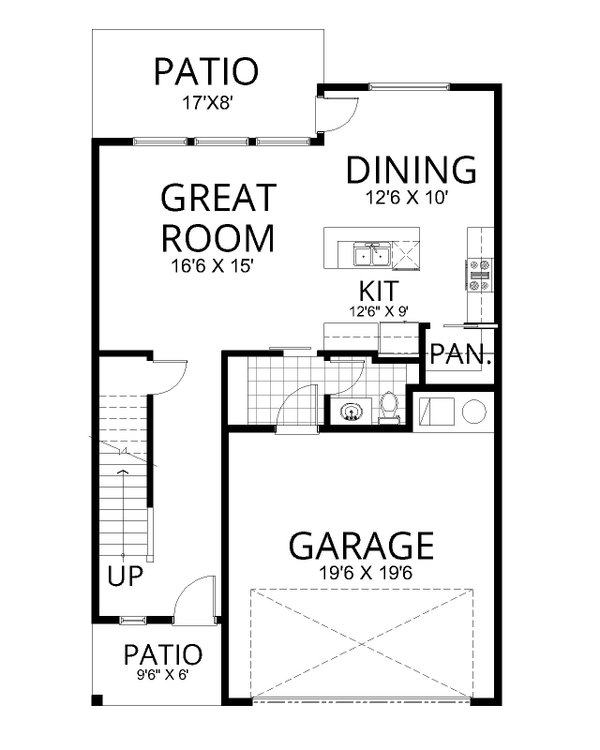 Dream House Plan - Floor Plan - Main Floor for Craftsman House Plan #112-289 - 3 bed, 2.5 bath