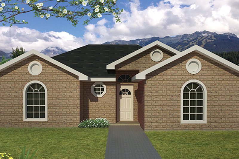 House Blueprint - Exterior - Front Elevation 4 for Ranch House Plan #1061-18 - 3 bed, 2 bath